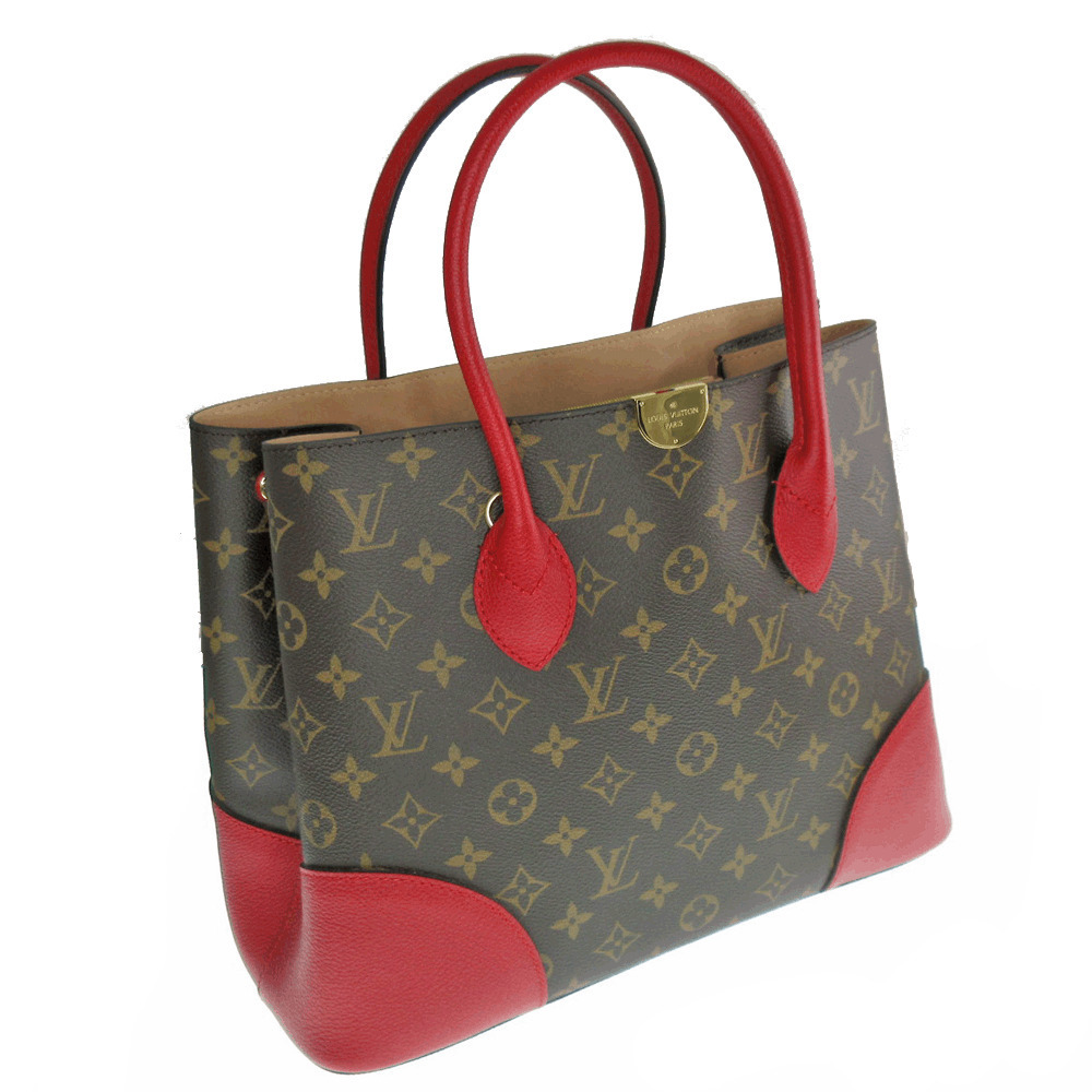 LOUIS VUITTON Flandrin Monogram Canvas Cerise Red Handbag Shoulder Bag